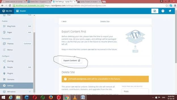 Export Content Notice