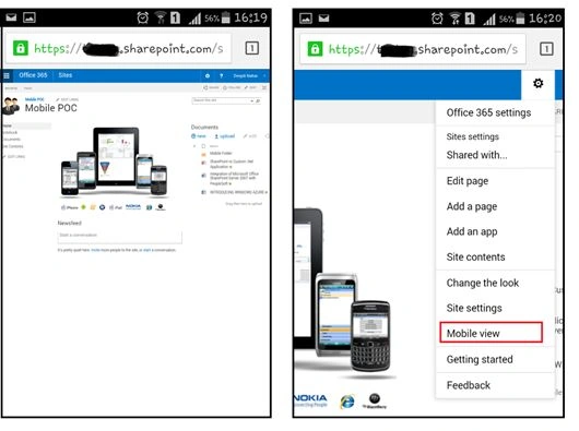 mobile view