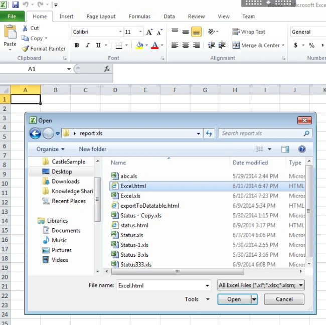 Export DataTable to Excel Using HTML Text in C#