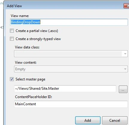 Binding drop down