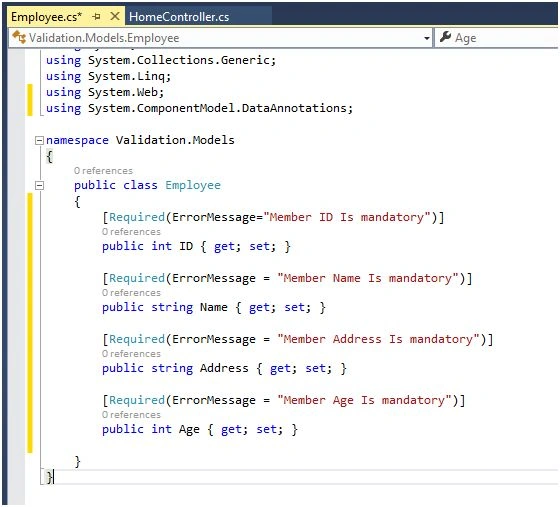 class for validation