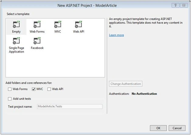 create an ASP.Net Project