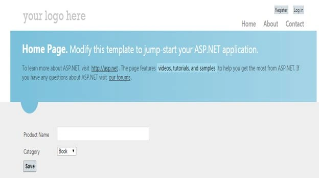 Insert Product page