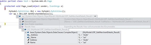 Debug result
