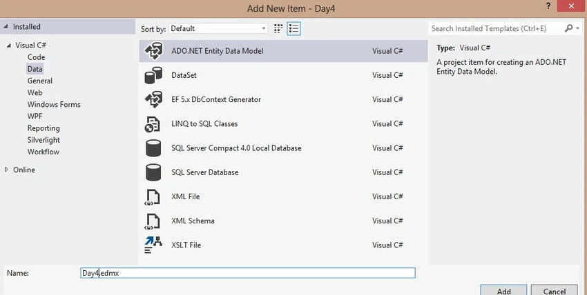 ADO dot NET entity data model