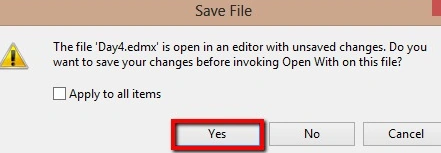 Click on yes