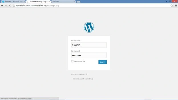 login screen