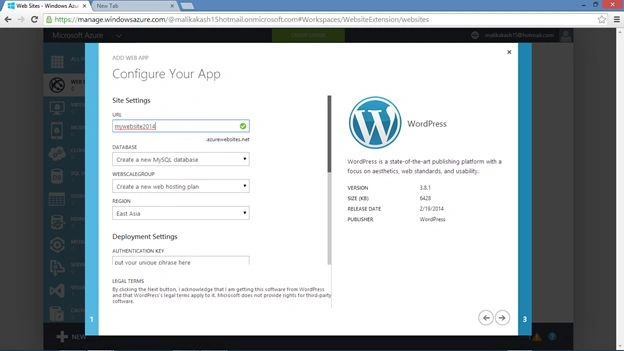 URL of your website