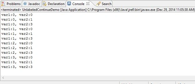 Labeled Continue Statement