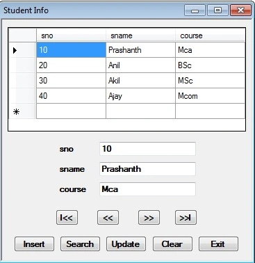 Student info