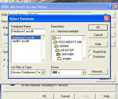 selecting the database in dsn