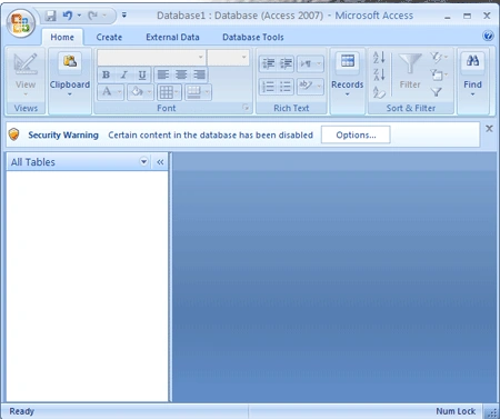 Access database without any table