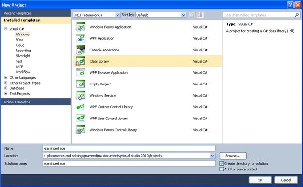 Interface Using C#