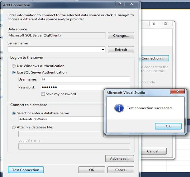 Test Connection Button