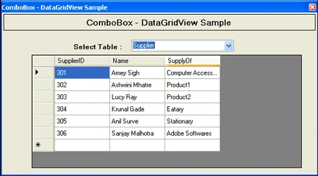 ComboBox - DataGridView Sample