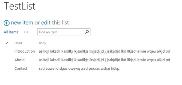 Test list
