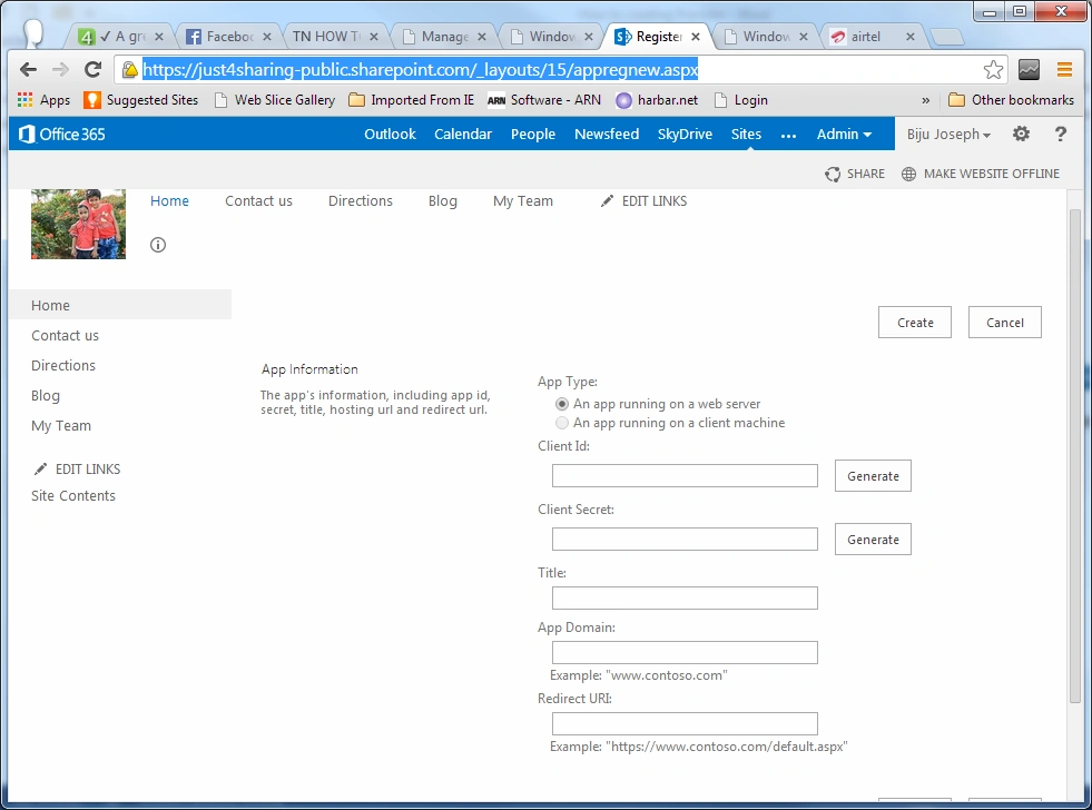 generate buttons of Client Id