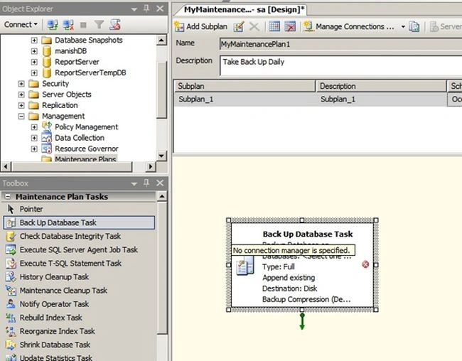 Back Up Database Task