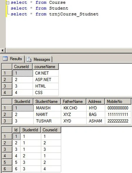 Insert data in sql