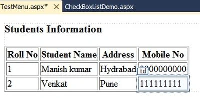 Student information