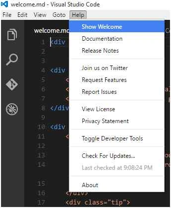 Help Menu