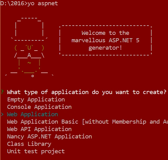 yo aspnet