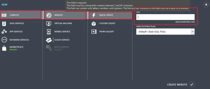Choose the data Center