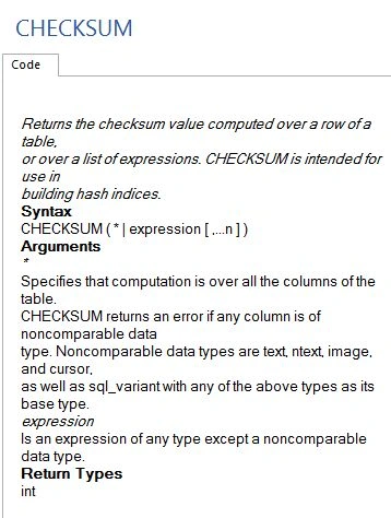 CHECKSUM 