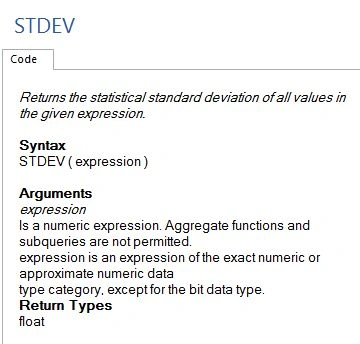 STDEV