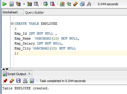 create a table
