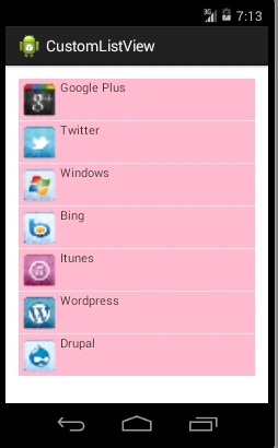 Custom List View