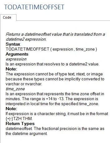 datetimeoffset