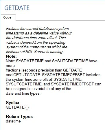 GETDATE