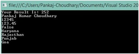 see output