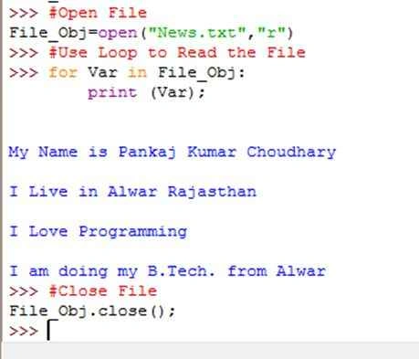 Read File using Loop