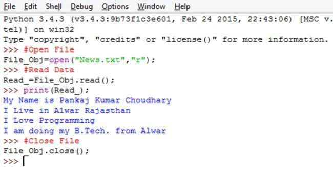 Reading a File