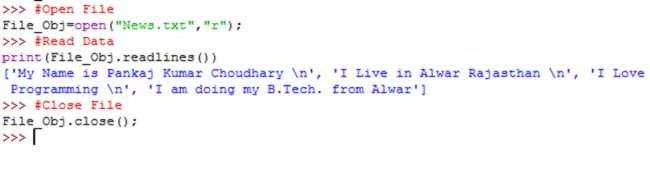 readlines Method
