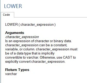LOWER Return