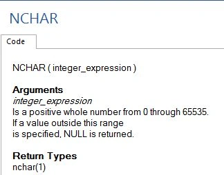 NCHAR