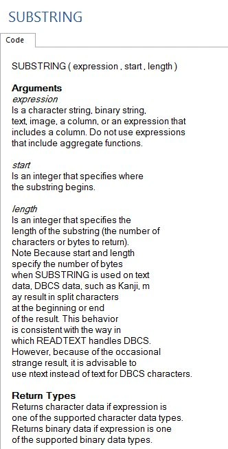 SUBSTRING
