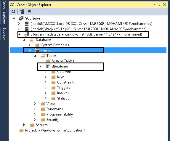 demo database