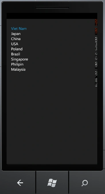 Listpicker in Windows Phone