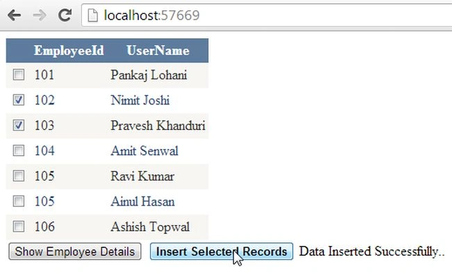 SaveDataInDatabase