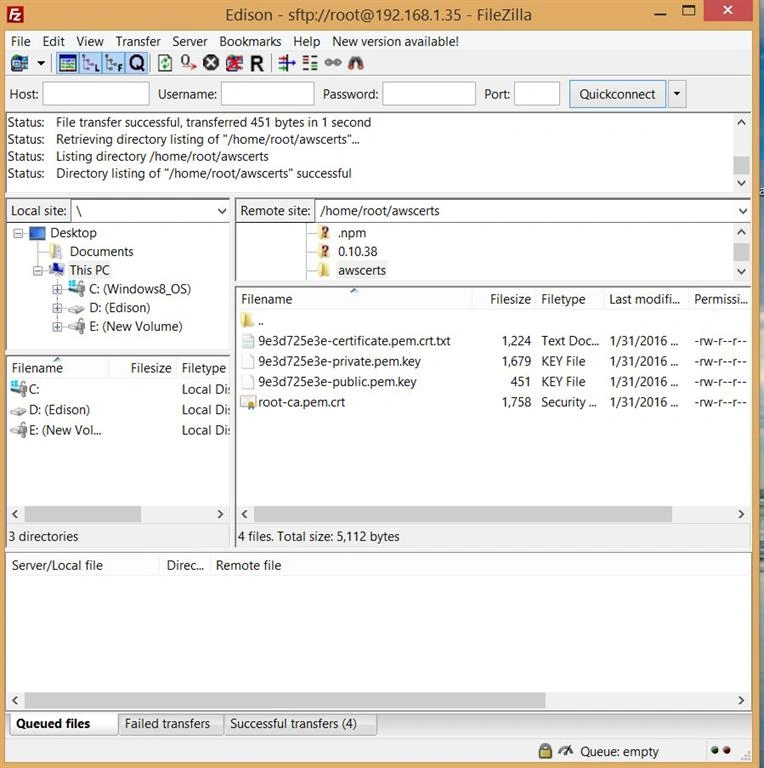 Key files to Edison