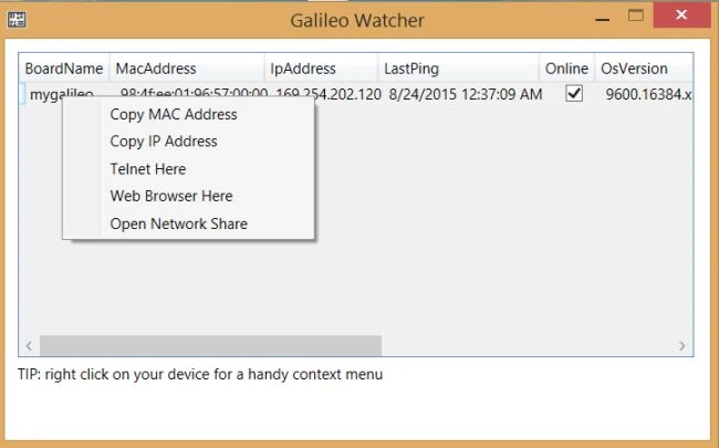 remotely connect to your Galileo