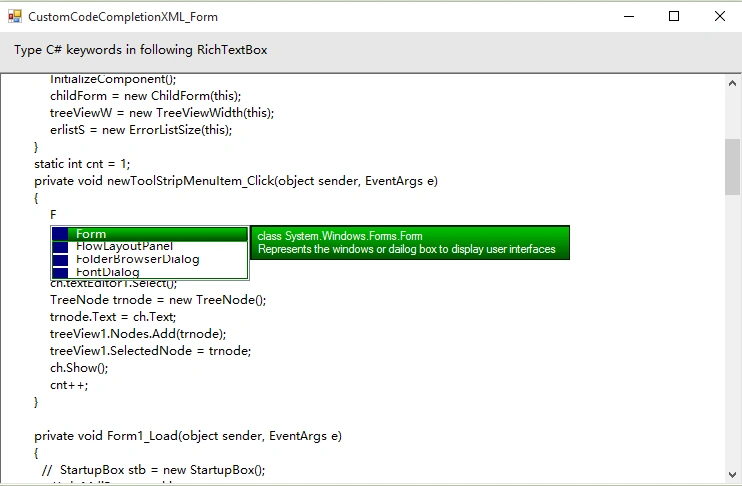 custom code completion