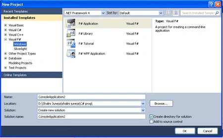 New Project Dialog Box