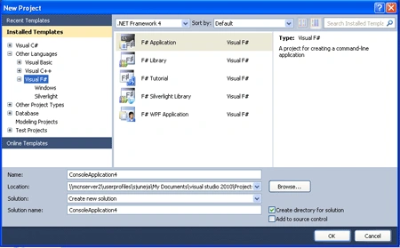 New Project Dialog Box