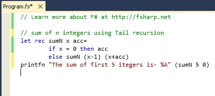 Tail recursion example