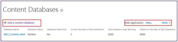 Add a new content database